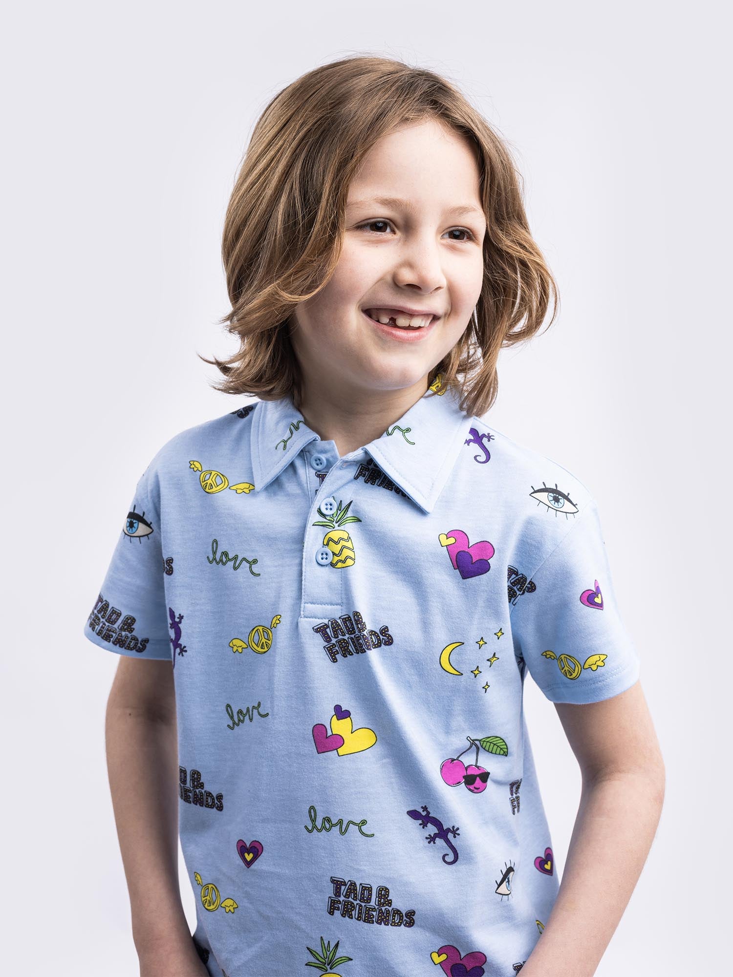 WITH YOU POLO TOPS ブルー カスタム スリム Polo ベア メッシュ ポロシャツ （ポロシャツ