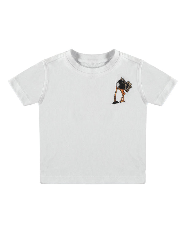 T-Shirt OSTRICH embroidered white