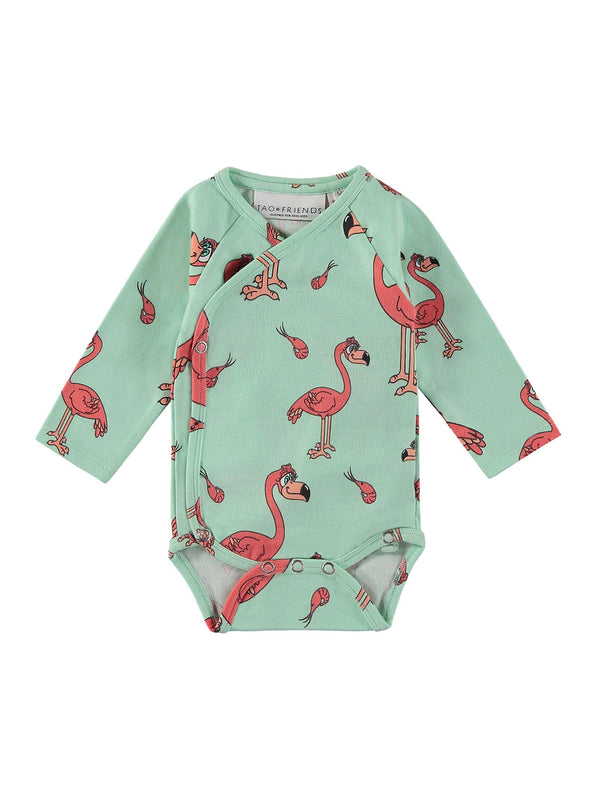 Wickel-Baby-Body FLAMINGO hellmint